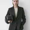 Extrafeiner Zweiknopf-Blazer aus Wolle