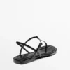 Flache Riemchensandalen mit Zehentrenner Flache Riemchensandalen mit Zehentrenner