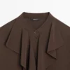 Fließende Bluse mit Rüschen