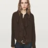 Fließende Bluse mit Rüschen