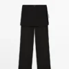 Fließende, kontrastierende Seidenhose Fließende, kontrastierende Seidenhose
