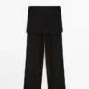 Fließende, kontrastierende Seidenhose Fließende, kontrastierende Seidenhose