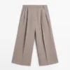 Fließende, lange Bermudashorts mit weitem Bein Fließende, lange Bermudashorts mit weitem Bein