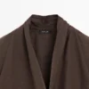 Fließende, locker sitzende Leinen-Wickelbluse Fließende, locker sitzende Leinen-Wickelbluse