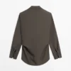 Fließendes Overshirt mit doppelter Knopfleiste