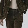 Flock-Jeans mit geradem Bein und niedriger Leibhöhe Flock-Jeans mit geradem Bein und niedriger Leibhöhe