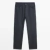 Fünf-Taschen-Hose aus Baumwolle und Leinen Fünf-Taschen-Hose aus Baumwolle und Leinen