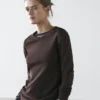 Geripptes Langarm-T-Shirt in Melange Geripptes Langarm-T-Shirt in Melange
