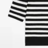 Gestreifter Kurzarm-Strick-Cardigan