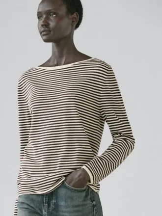 Gestreifter Langarm-Pullover