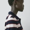 Gestreifter Strick-Poloshirt Gestreifter Strick-Poloshirt