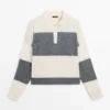 Gestreifter Strickpullover mit Poloshirt-Kragen Gestreifter Strickpullover mit Poloshirt-Kragen