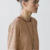 Gestreiftes Langarm-Baumwoll-T-Shirt Gestreiftes Langarm-Baumwoll-T-Shirt