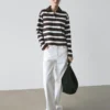 Gestreiftes Langarm-Poloshirt aus Baumwolle Gestreiftes Langarm-Poloshirt aus Baumwolle