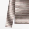 Gestreiftes Langarm-T-Shirt mit Kontrastdetail