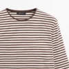 Gestreiftes Langarm-T-Shirt mit Kontrastdetail
