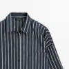 Gestreiftes, locker sitzendes Hemd mit Taschendetail