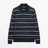 Gestreiftes Poloshirt aus Baumwollmischung