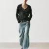 Gestreiftes Poloshirt aus Baumwollstrick Gestreiftes Poloshirt aus Baumwollstrick