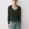 Gestreiftes Poloshirt aus Baumwollstrick Gestreiftes Poloshirt aus Baumwollstrick