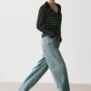 Gestreiftes Poloshirt aus Baumwollstrick Gestreiftes Poloshirt aus Baumwollstrick