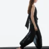 Halbtransparente Sarouel-Hose mit Knopfdetails