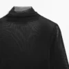 Halbtransparentes Langarm-T-Shirt Halbtransparentes Langarm-T-Shirt