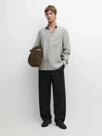 Hemd aus 100 % Leinen mit Taschendetail