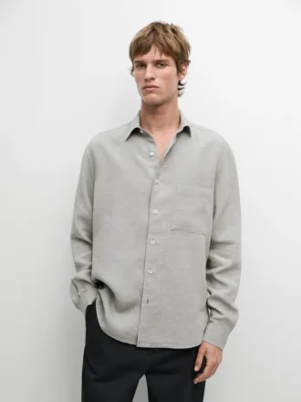 Hemd aus 100 % Leinen mit Taschendetail