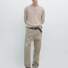 Henley-Pullover aus Baumwollstrick Henley-Pullover aus Baumwollstrick