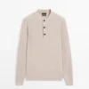 Henley-Pullover aus Baumwollstrick Henley-Pullover aus Baumwollstrick