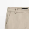 Hose aus Leinenmischung mit geradem Bein Hose aus Leinenmischung mit geradem Bein