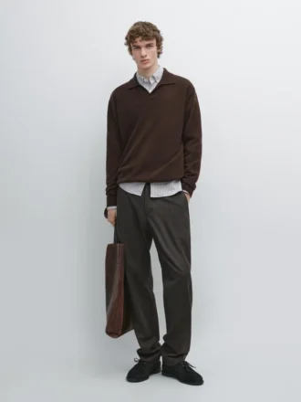 Hose aus Wollmischgewebe im Twill-Muster