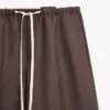 Hose aus Wollmischung mit kontrastierendem Kordelzug Hose aus Wollmischung mit kontrastierendem Kordelzug