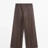 Hose aus Wollmischung mit kontrastierendem Kordelzug Hose aus Wollmischung mit kontrastierendem Kordelzug