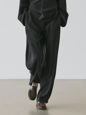 Hose aus Wollmischung mit Nahtdetails