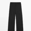 Hose aus Wollmischung mit Nahtdetails