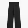 Hose aus Wollmischung mit Nahtdetails