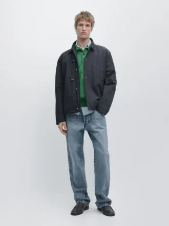 Jacke aus Baumwollmischgewebe mit Knebelverschluss