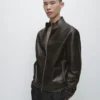 Jacke aus Nappaleder mit Used-Look Jacke aus Nappaleder mit Used-Look
