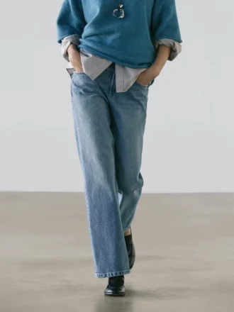 Jeans mit geradem Bein und niedriger Leibhöhe