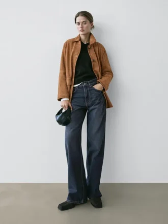 Jeans mit hoher Taille und weitem Bein