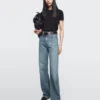 Jeans mit hoher Taille und weitem Bein