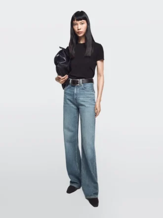 Jeans mit hoher Taille und weitem Bein