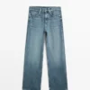 Jeans mit hoher Taille und weitem Bein