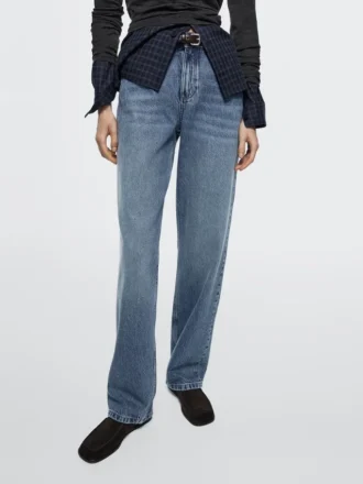Jeans mit mittlerer Leibhöhe und geradem Bein