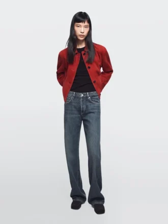 Jeans mit mittlerer Leibhöhe und weitem Bein