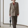 Karierter Blazer aus Wolle