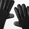 Kontrastreiche Handschuhe aus Nappaleder und Strick Kontrastreiche Handschuhe aus Nappaleder und Strick
