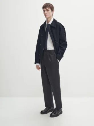 Krawatte aus Baumwoll-Seiden-Mischgewebe im Twill-Muster